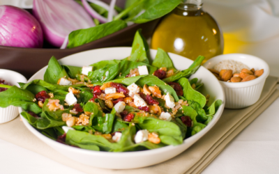 Spinach “Super” Salad with Red Wine Vinaigrette